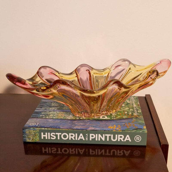 Vintage Striped Bohemian Glass Bowl