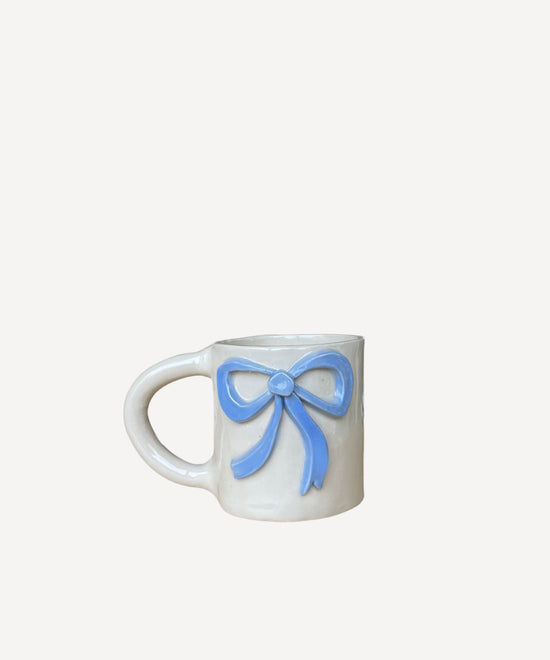 Blue Wobbly Bow Mug