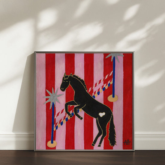 Striped Horse Pink - Limited Fine Art Print