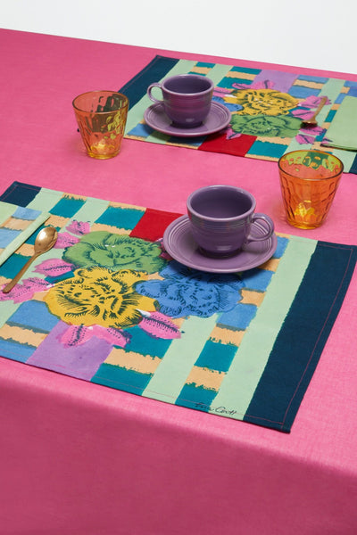 cotton placemat 35x48cm Ankara Aqua