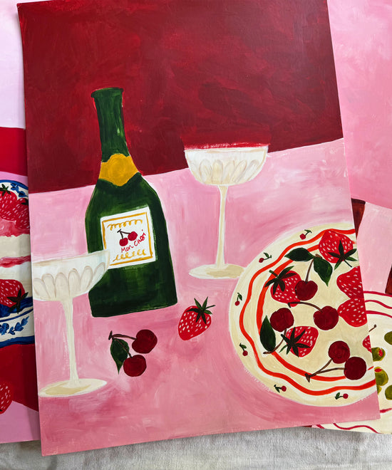 Strawberries After Midnight – Contemporary Still Life Art Print