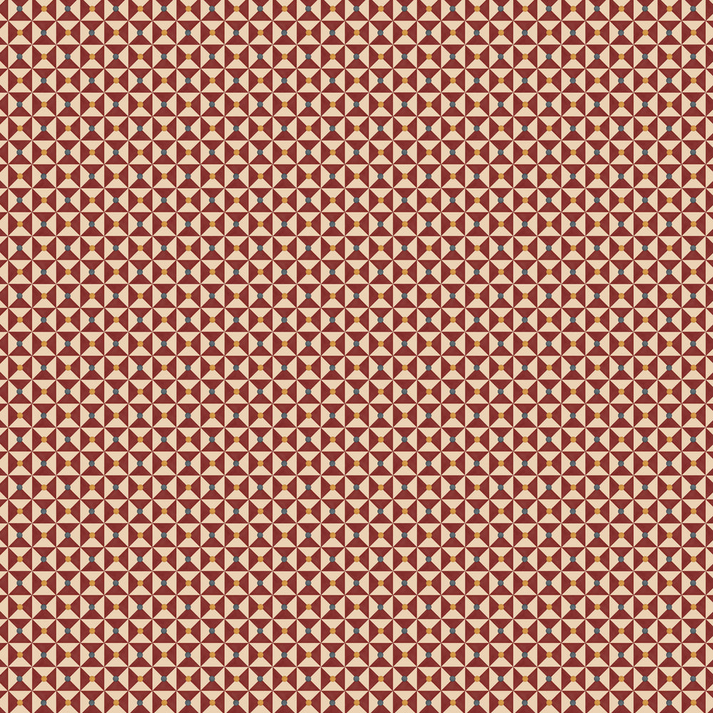 Broken Dishes Wallpaper - Traditional Red