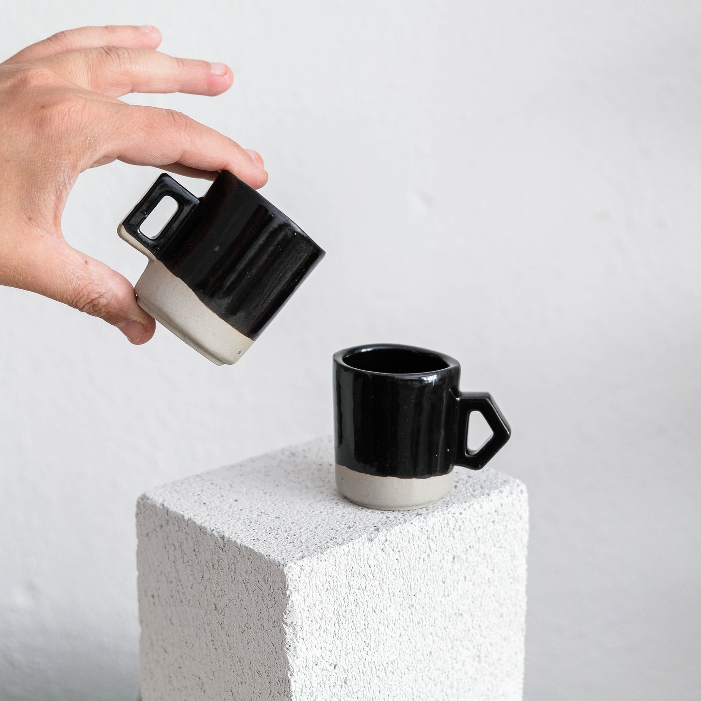 Alexcito - Porcelain Espresso Cups - Glossy Black - Set of 2