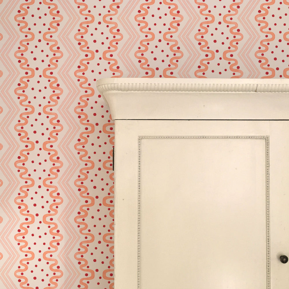 Madame Ziggle Wallpaper - Pink and Coral