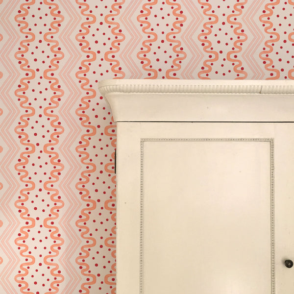 Madame Ziggle Wallpaper - Pink and Coral