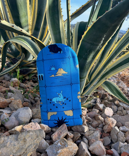 Redwork Oven Mitt in Blue