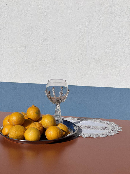 Mouthblown Wine Goblets - Tall Ribbed Green