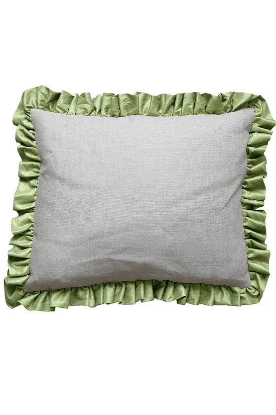 Ruffle Silk Cushion Pear