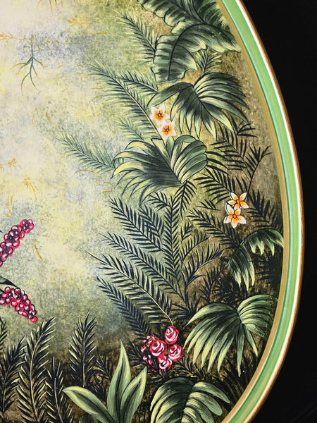 Flora Hand-Painted Iron Tray - Tropical Forest