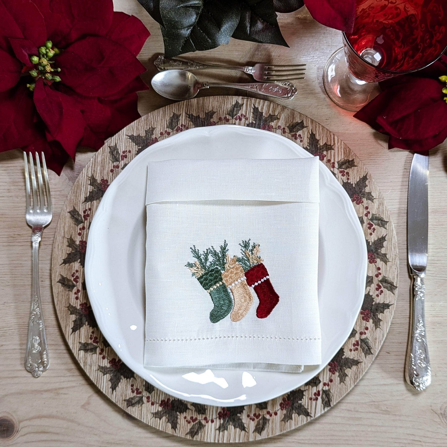 Christmas Embroidery Table Napkin (set of 6)