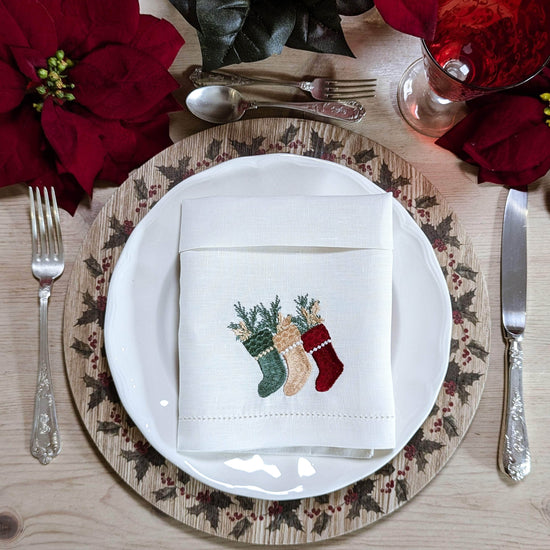 Christmas Embroidery Table Napkin (set of 6)