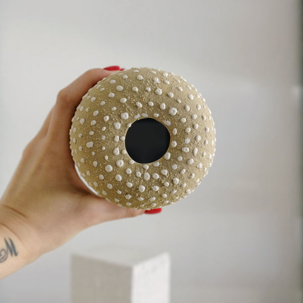 Eliana - Ceramic Vase - Beige with Dots