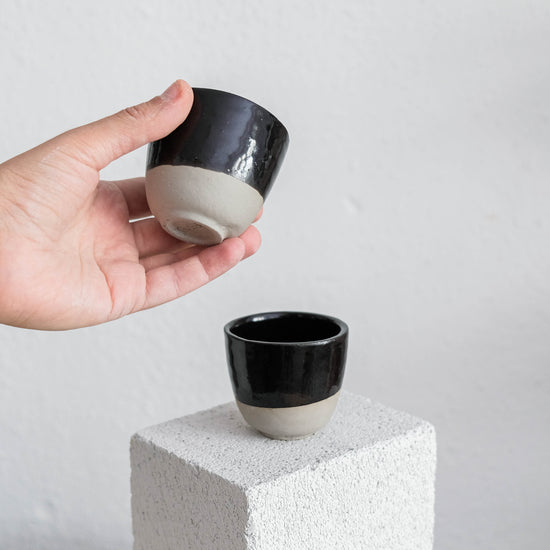 Dani - Porcelain Espresso Cups - Glossy Black - Set of 2