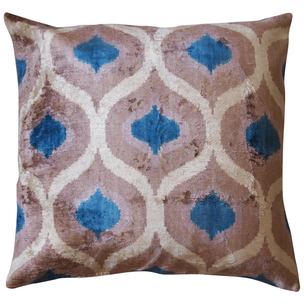 Silk Velvet Cushion - Brown