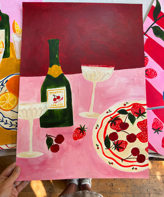 Strawberries After Midnight – Contemporary Still Life Art Print