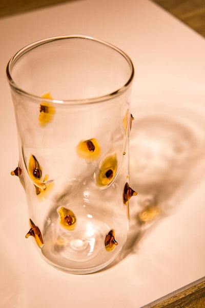 Yellow prickly Glasses (set of 4)