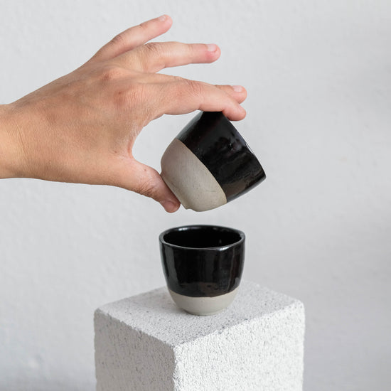 Dani - Porcelain Espresso Cups - Glossy Black - Set of 2