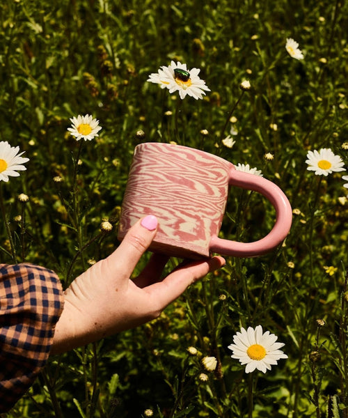 Pink Herringbone Mug