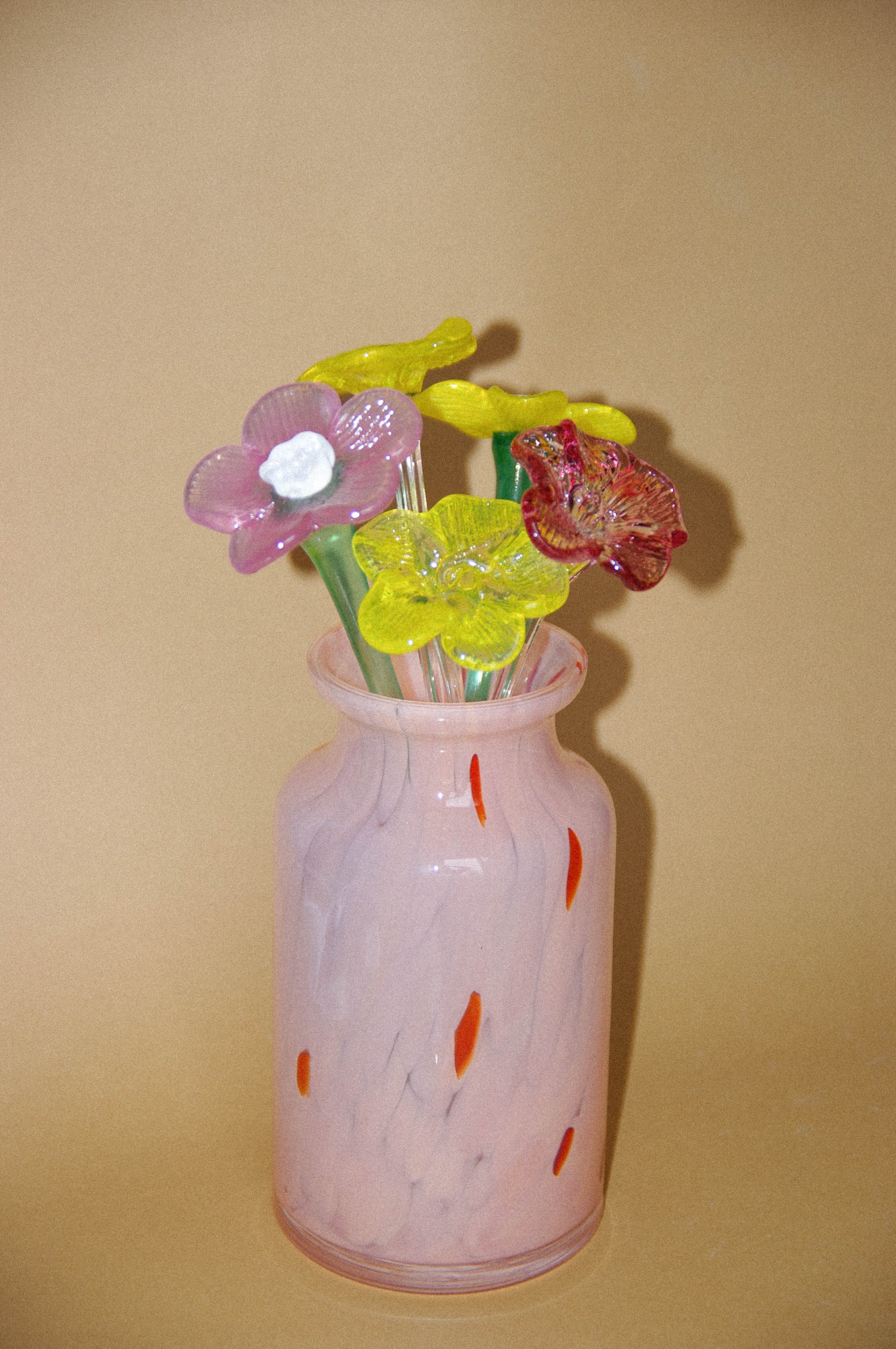Mouth-Blown Crystal Flower Bouquet