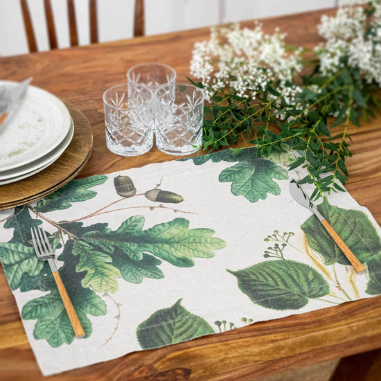 Linen Placemats TREES  Set of 2