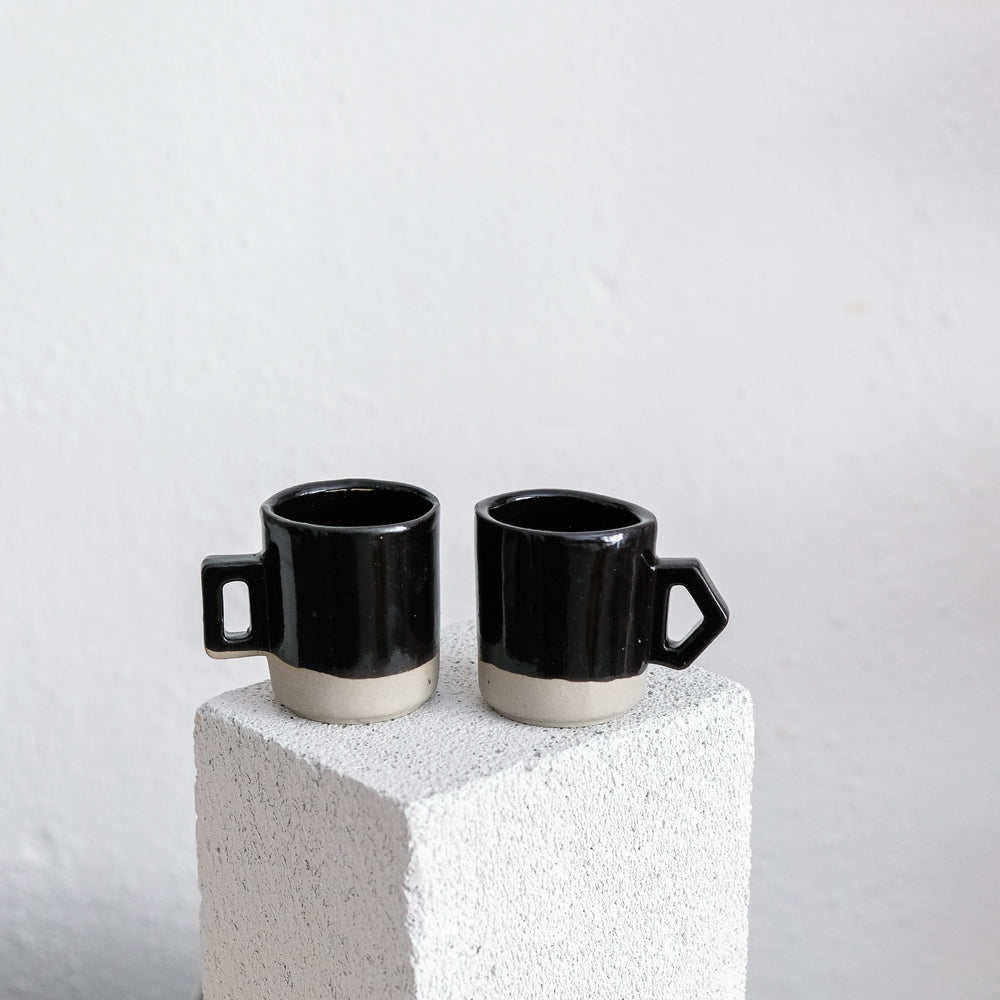 Alexcito - Porcelain Espresso Cups - Glossy Black - Set of 2