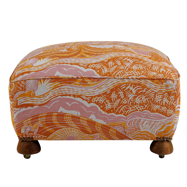 Edwardian Pouffe in The Plough Ethel Pink and Harvest Gold