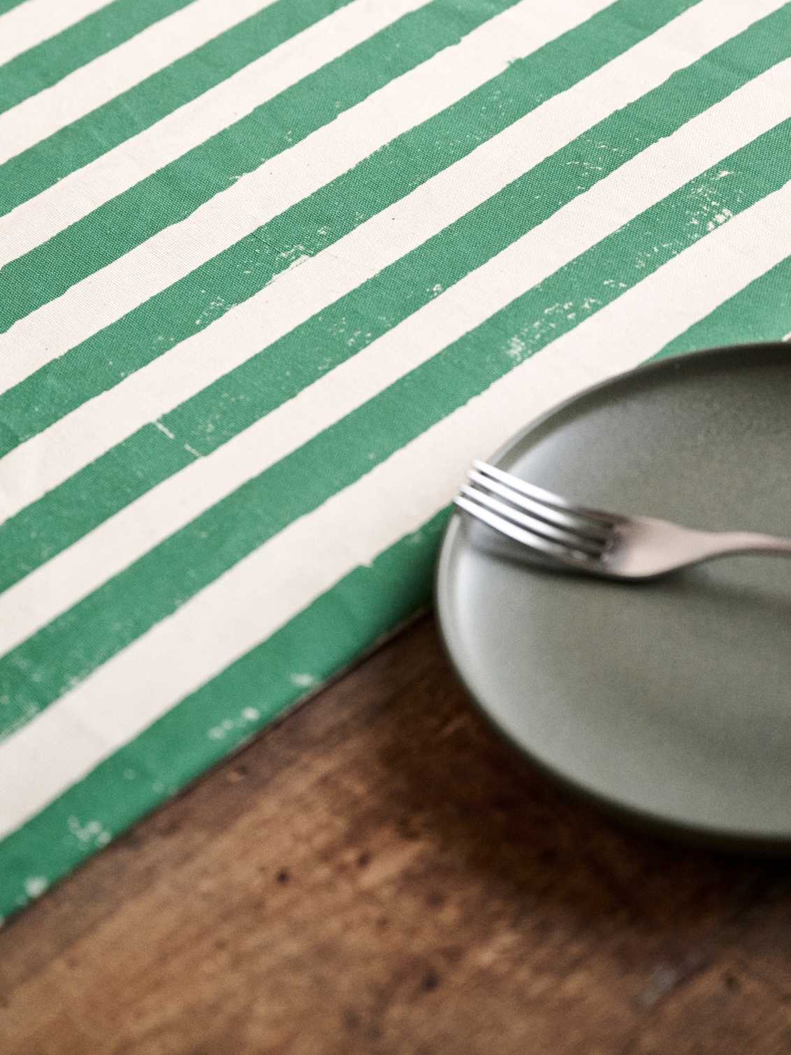 Christmas Green Stripe Runner