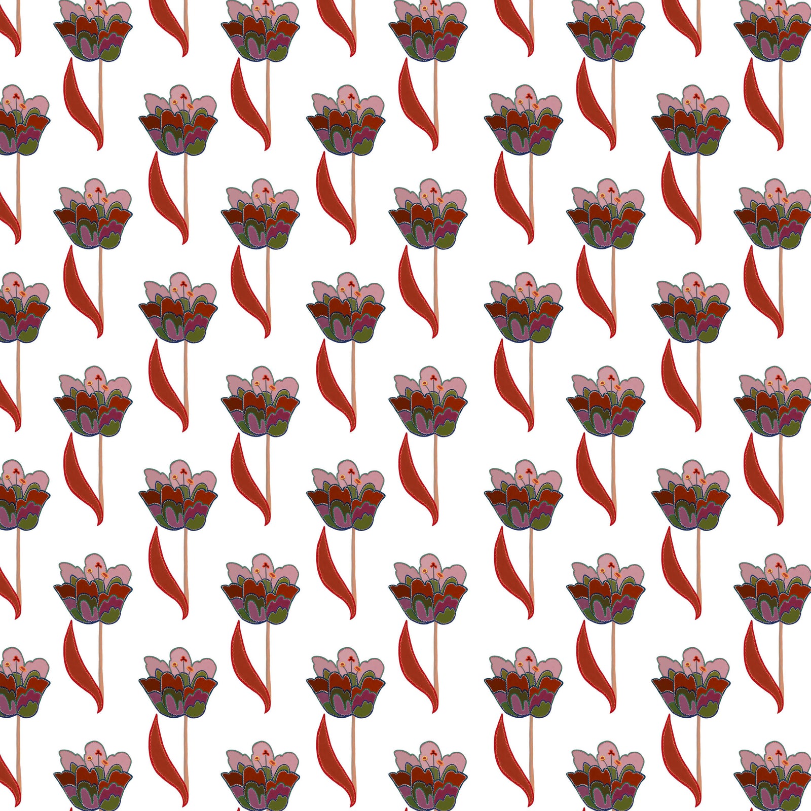 Tulips Wallpaper - White