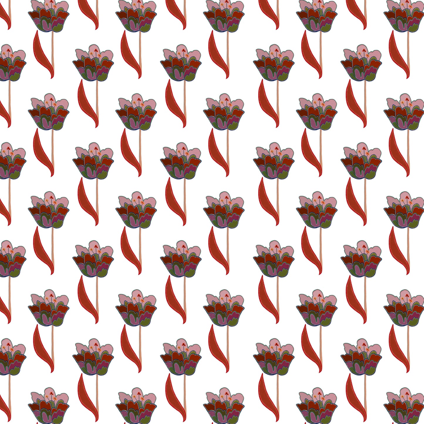 Tulips Wallpaper - White