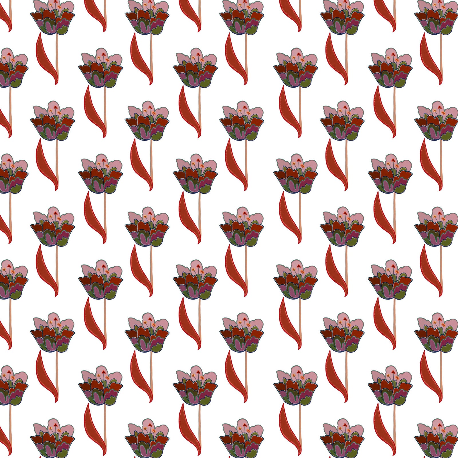 Tulips Wallpaper - White