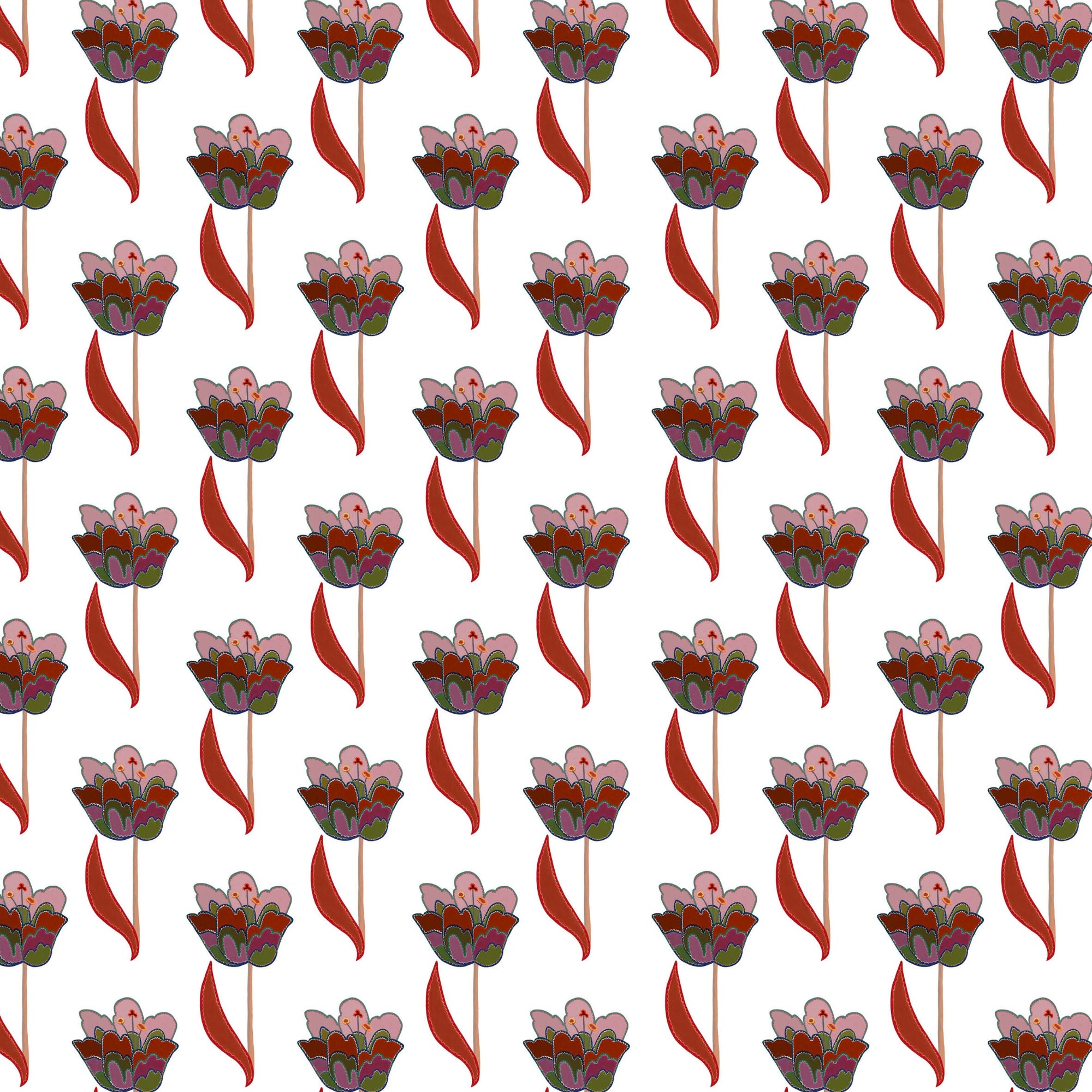 Tulips Wallpaper - White