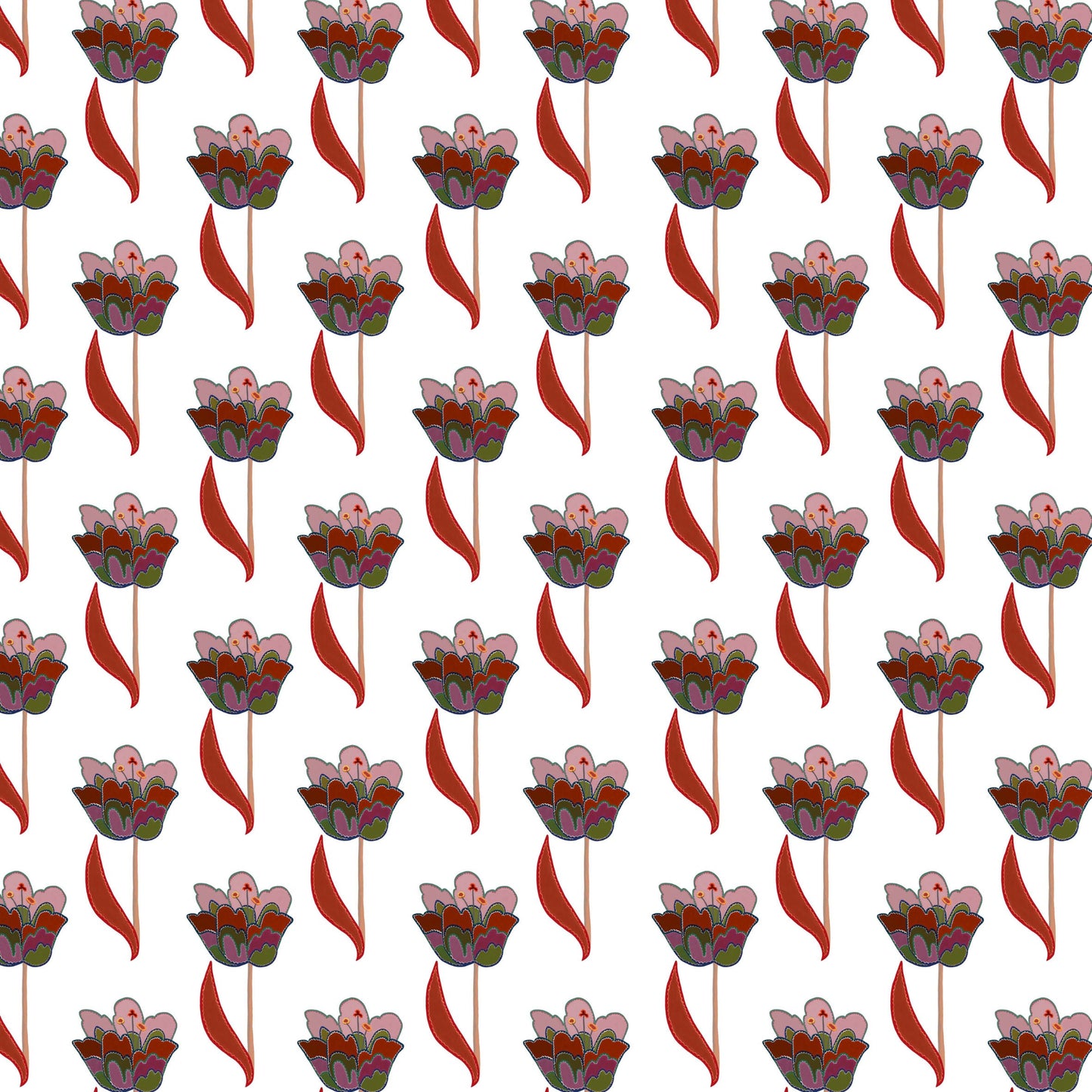 Tulips Wallpaper - White