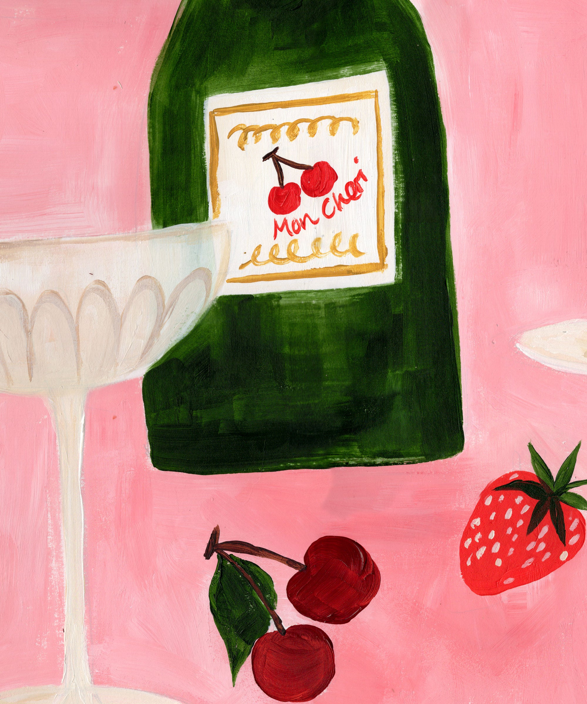 Strawberries After Midnight – Contemporary Still Life Art Print