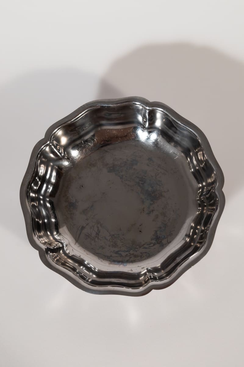 Vintage Adorned Round Silver Dish