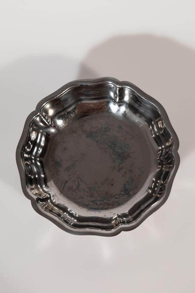 Vintage Adorned Round Silver Dish