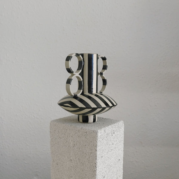 Zebrino - Porcelain Vase - Black and White