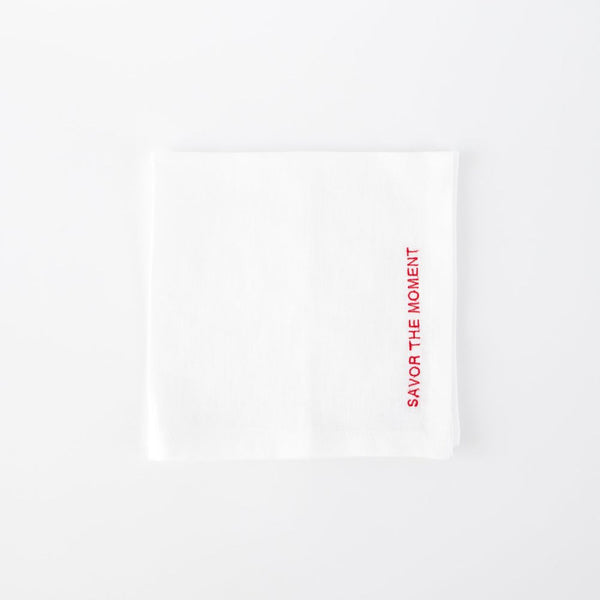 Embroidered Linen Napkins – “Savor the Moment” & “Love Always” Edition