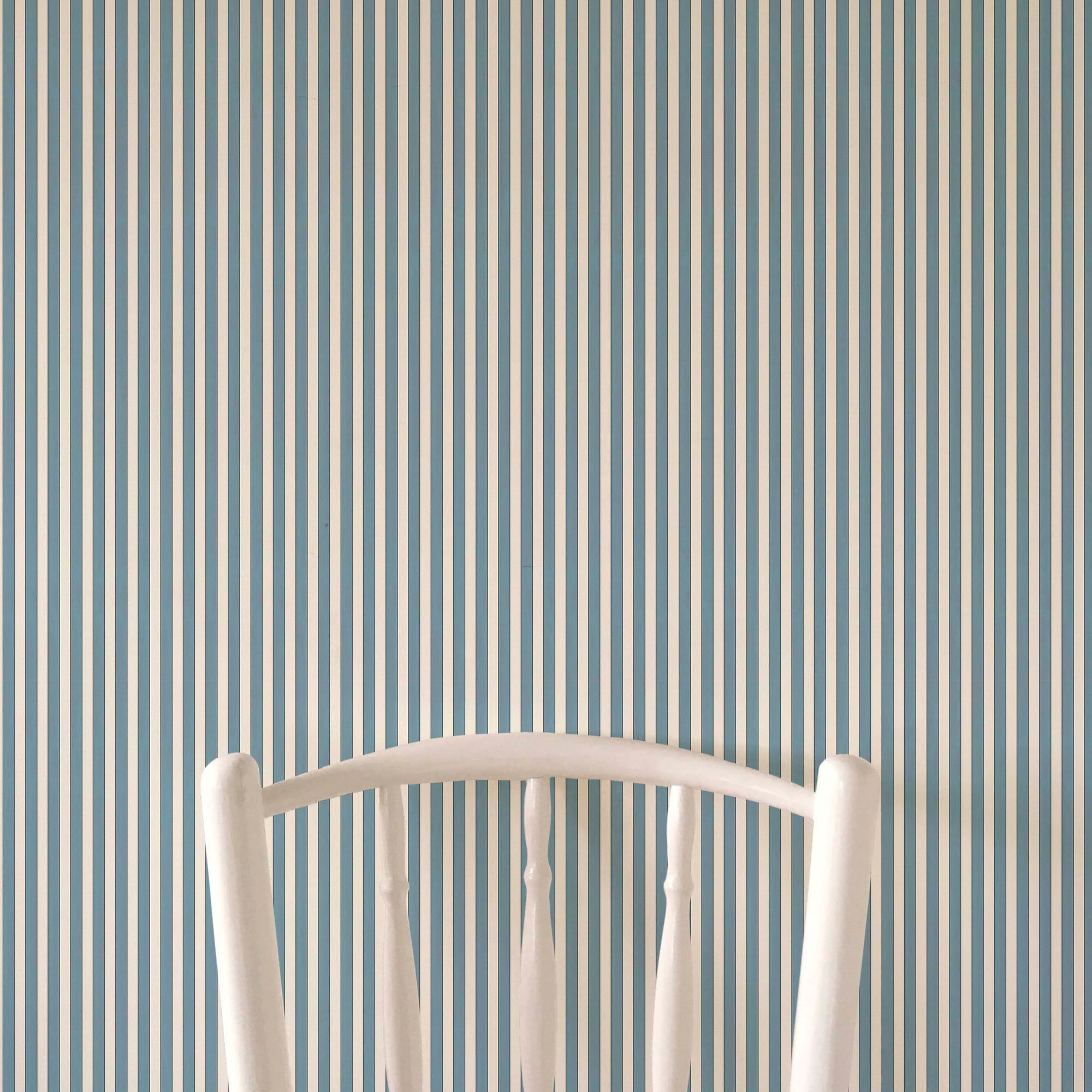 Tuscan Stripes Wallpaper - Light Blue