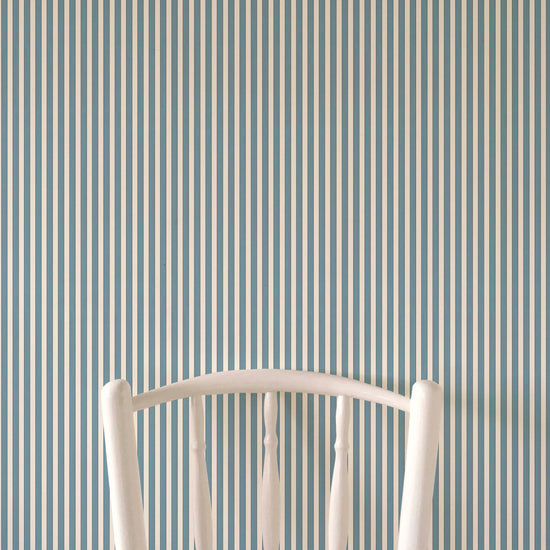 Tuscan Stripes Wallpaper - Light Blue