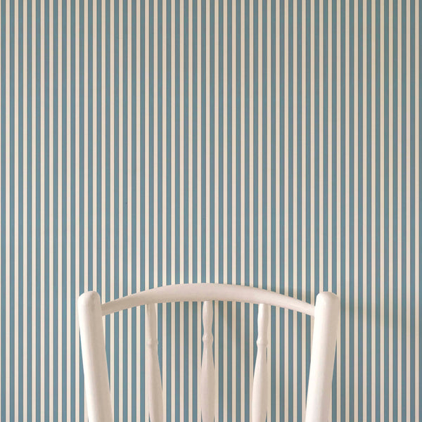 Tuscan Stripes Wallpaper - Light Blue