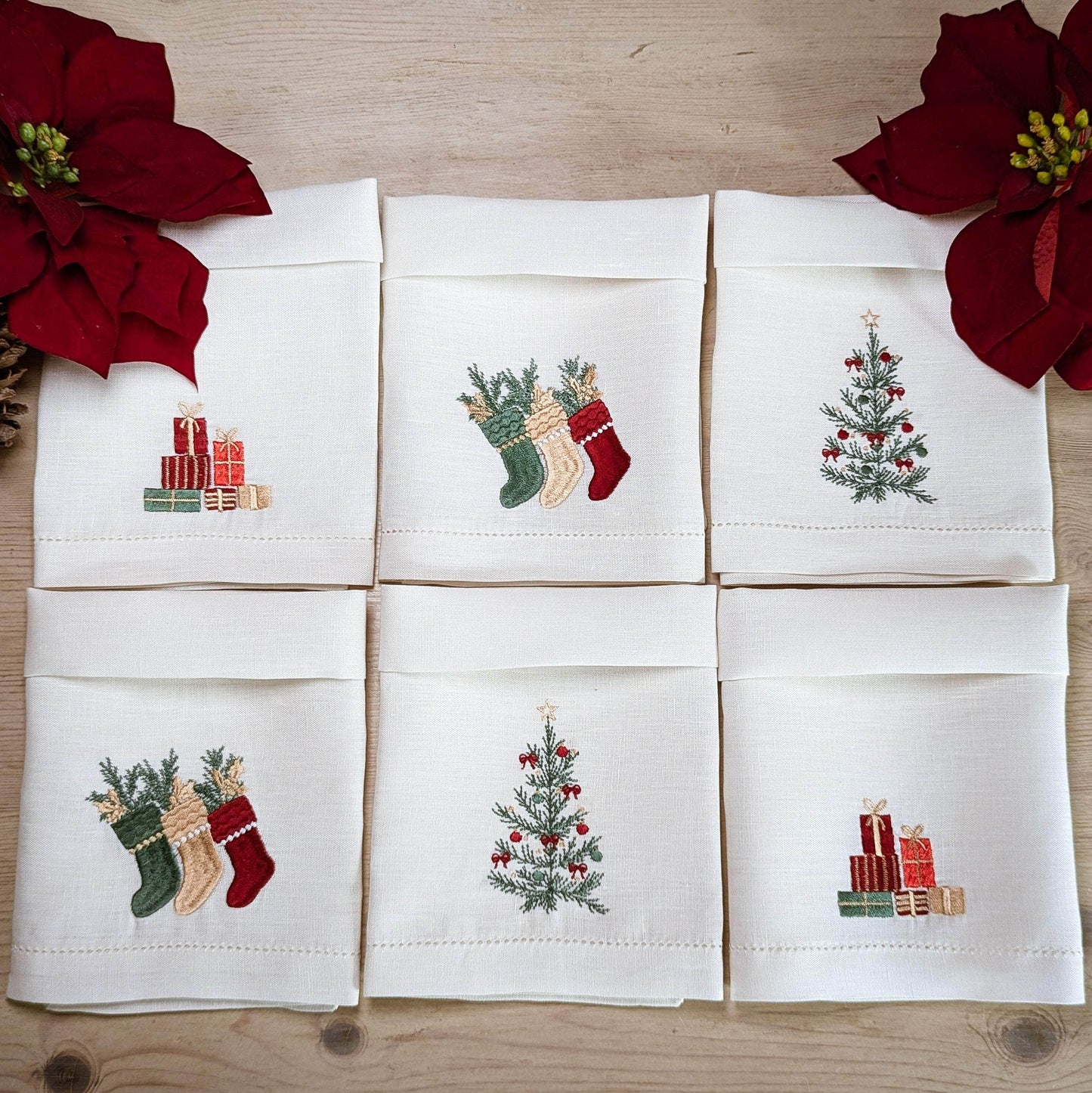 Christmas Embroidery Table Napkin (set of 6)