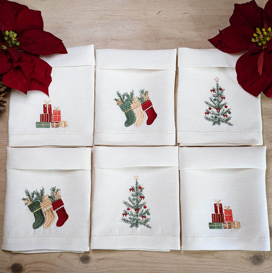 Christmas Embroidery Table Napkin (set of 6)