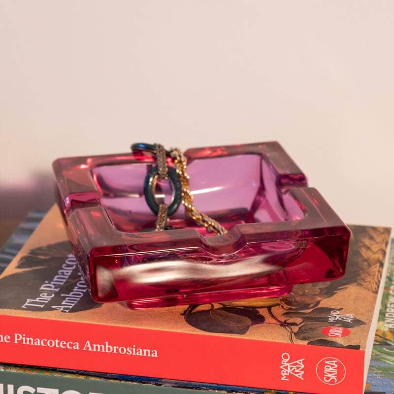 Mid-Century Pink Art Glass Catch-all