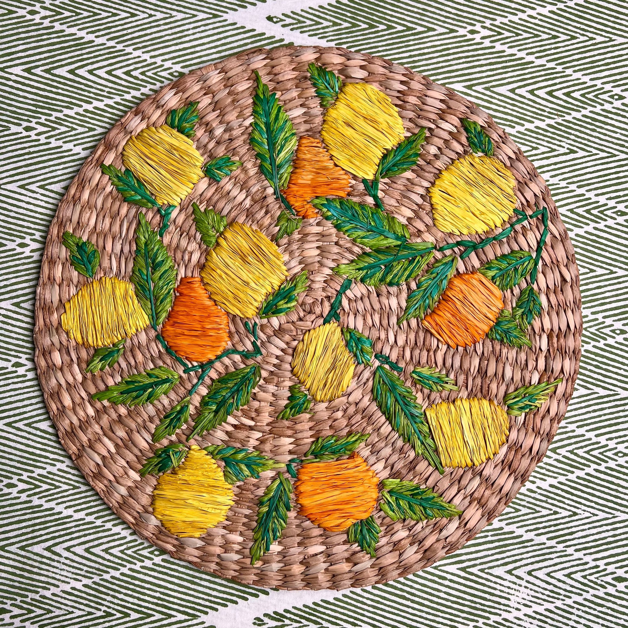 ’The Raffia Placemats’ - Limones y Naranjas (sold as a pair))