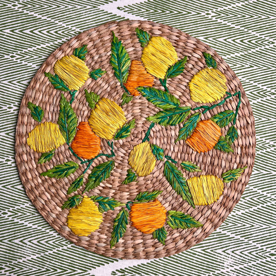 ’The Raffia Placemats’ - Limones y Naranjas (sold as a pair))