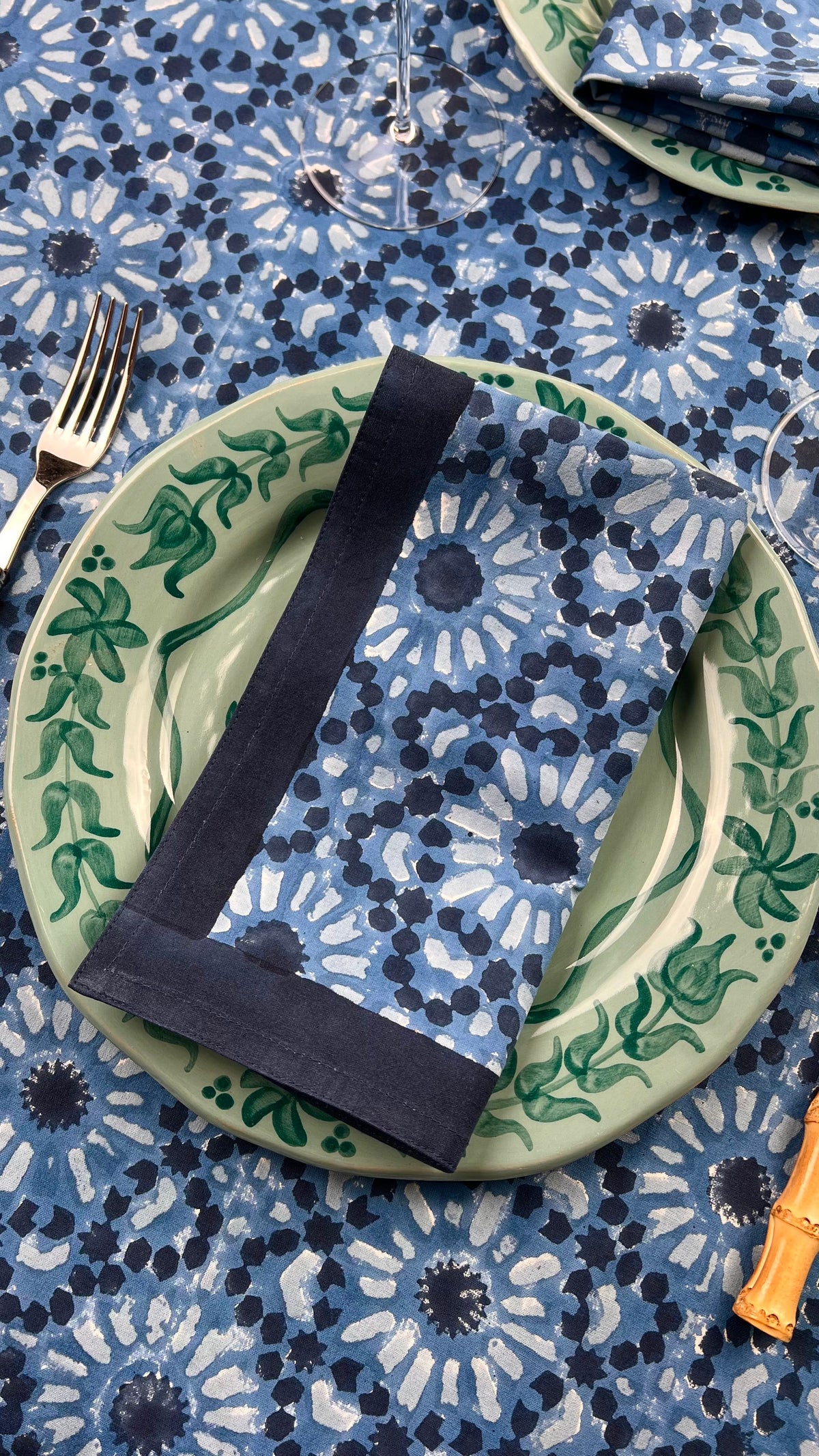 ‘The Kaleidoscope’ Napkin Set of 4 - Dark Indigo