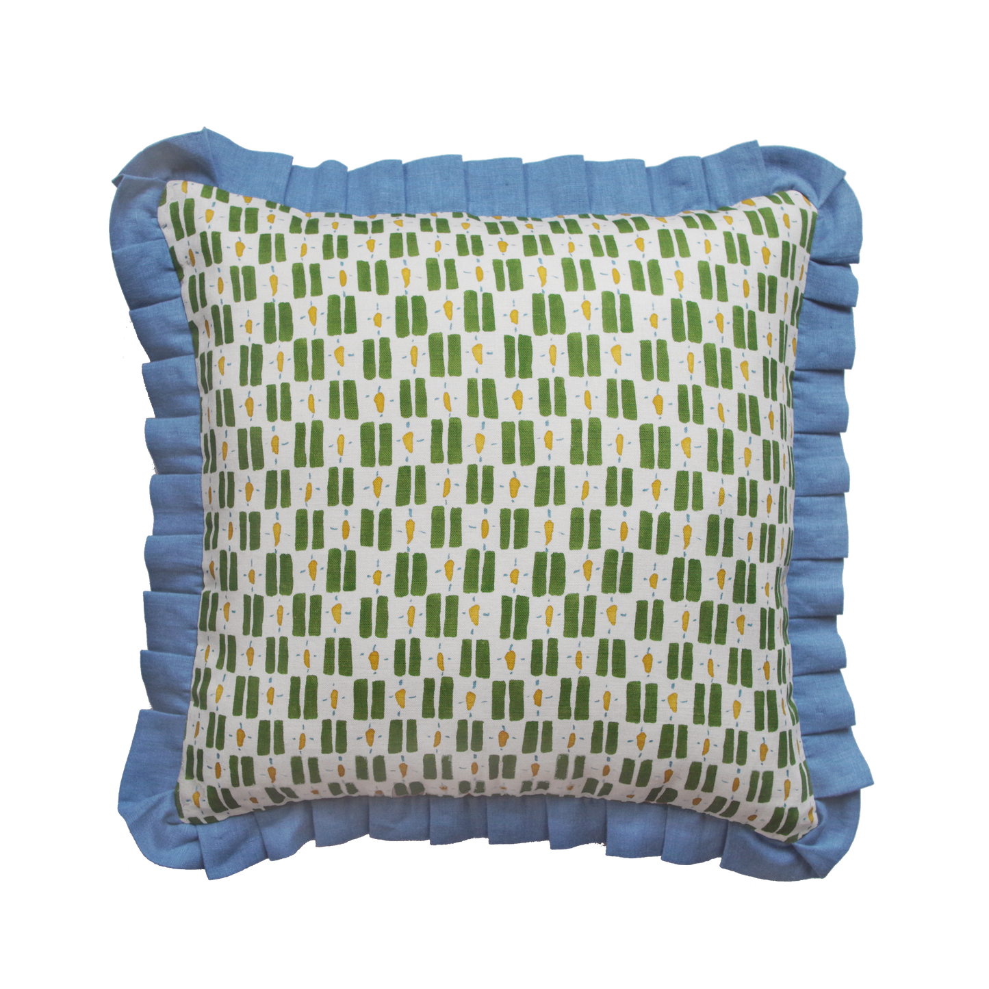 Printed Little Check Frill Cushion