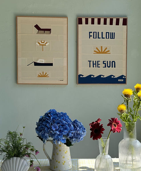 Follow The Sun Hand Framed Original Quilted Artwork