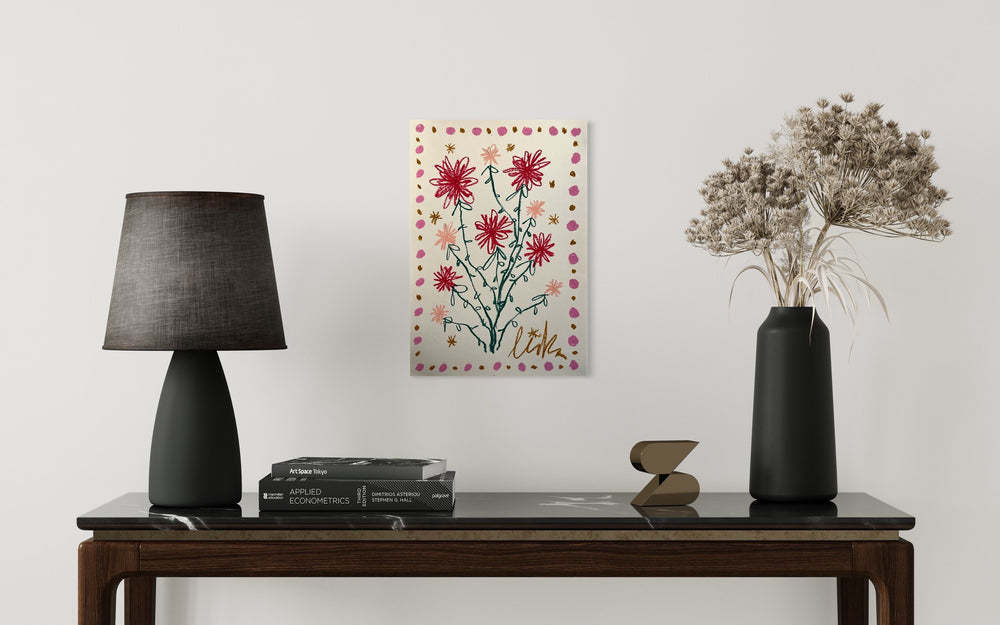 Red & Pink Floral | Original Painting A3