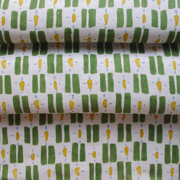 Printed Little Check Fabric - Green